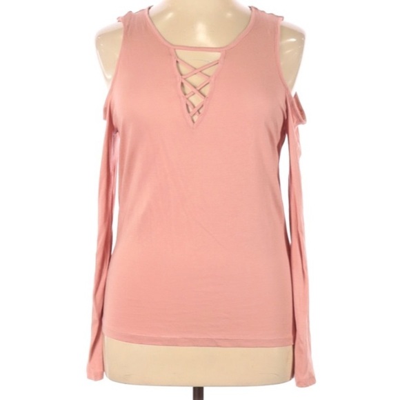 NWOT Ambiance Rose Plus Size Cold Shoulder shirt 3X women’s top plus size - Picture 1 of 7